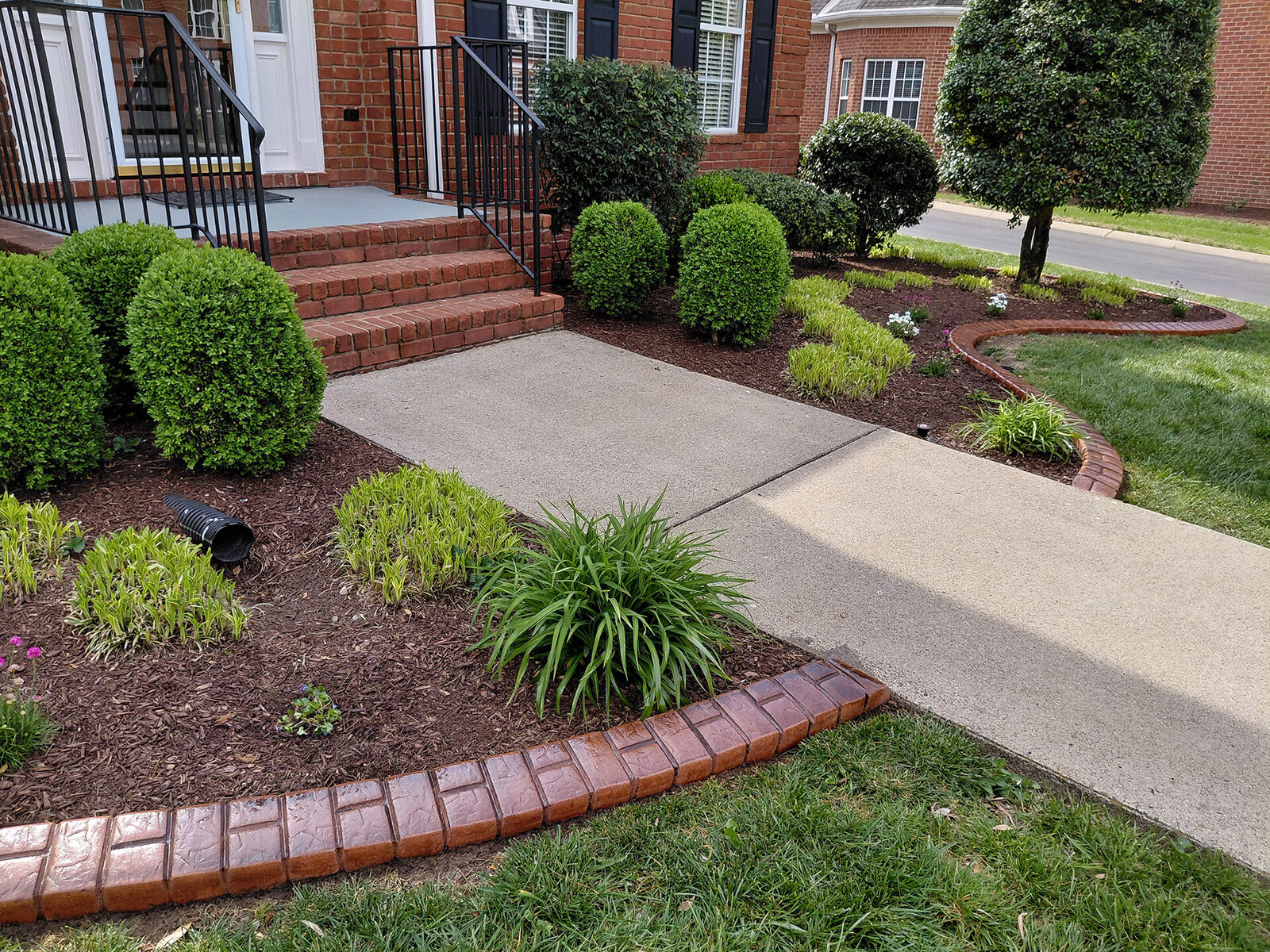 Red brick walkway border