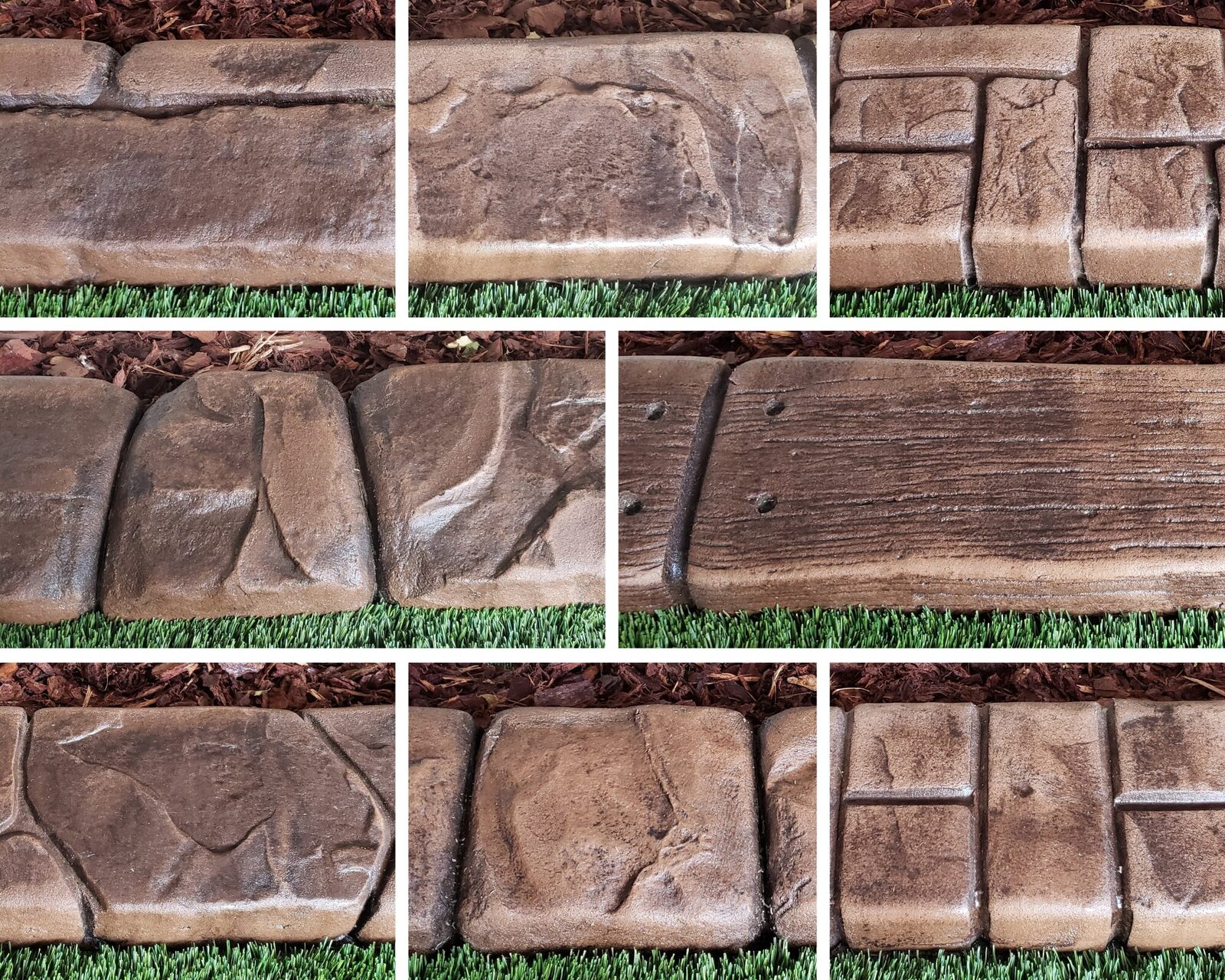 A grid of stamp pattern and colour samples